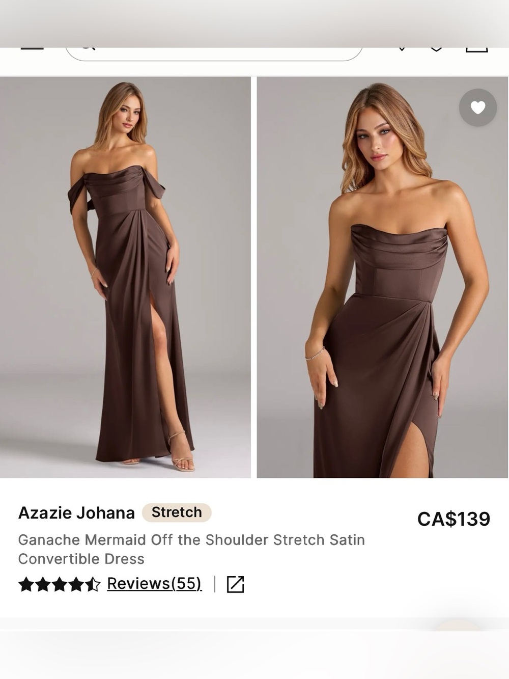 Azazie Johana Bridesmaid Dress in Ganache